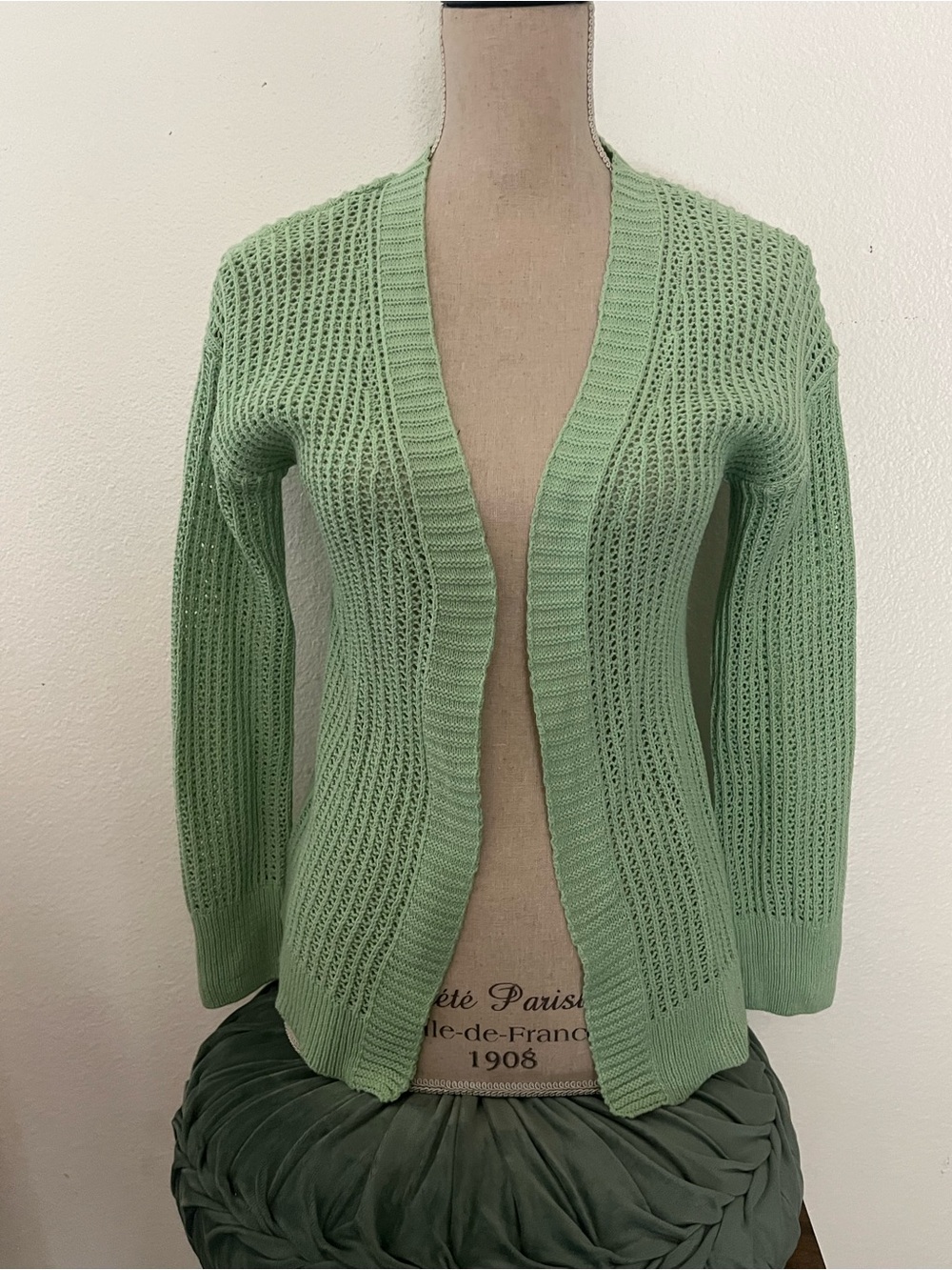 Cat & Jack Mint Green Open-Front Knit Cardigan